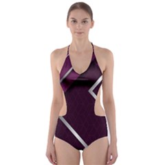 Purple Abstract Background, Luxury Purple Background Cut-out One Piece Swimsuit by nateshop