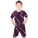 Purple Abstract Background, Luxury Purple Background Kids  T-Shirt and Shorts Set View1