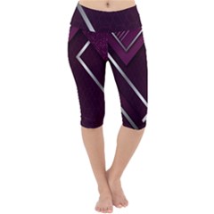 Purple Abstract Background, Luxury Purple Background Lightweight Velour Cropped Yoga Leggings