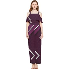 Purple Abstract Background, Luxury Purple Background Draped Sleeveless Chiffon Jumpsuit by nateshop