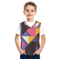 Retro Colorful Background, Geometric Abstraction Kids  Basketball Tank Top by nateshop