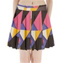 Retro Colorful Background, Geometric Abstraction Pleated Mini Skirt View1