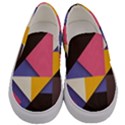 Retro Colorful Background, Geometric Abstraction Men s Canvas Slip Ons View1