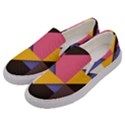 Retro Colorful Background, Geometric Abstraction Men s Canvas Slip Ons View2