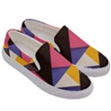 Retro Colorful Background, Geometric Abstraction Men s Canvas Slip Ons View3