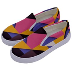 Retro Colorful Background, Geometric Abstraction Kids  Canvas Slip Ons by nateshop