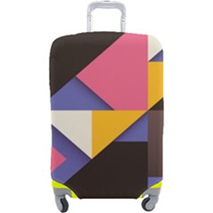 Retro Colorful Background, Geometric Abstraction Luggage Cover (large) by nateshop