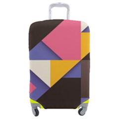 Retro Colorful Background, Geometric Abstraction Luggage Cover (medium) by nateshop