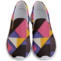 Retro Colorful Background, Geometric Abstraction Men s Lightweight Slip Ons View1