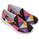 Retro Colorful Background, Geometric Abstraction Men s Lightweight Slip Ons View3