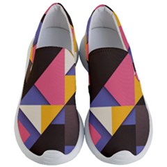 Retro Colorful Background, Geometric Abstraction Women s Lightweight Slip Ons by nateshop