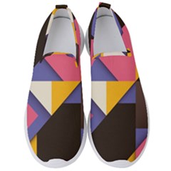 Retro Colorful Background, Geometric Abstraction Men s Slip On Sneakers by nateshop