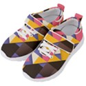 Retro Colorful Background, Geometric Abstraction Kids  Velcro Strap Shoes View2