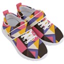 Retro Colorful Background, Geometric Abstraction Kids  Velcro Strap Shoes View3