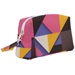 Retro Colorful Background, Geometric Abstraction Wristlet Pouch Bag (large) by nateshop