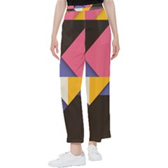 Retro Colorful Background, Geometric Abstraction Women s Pants  by nateshop