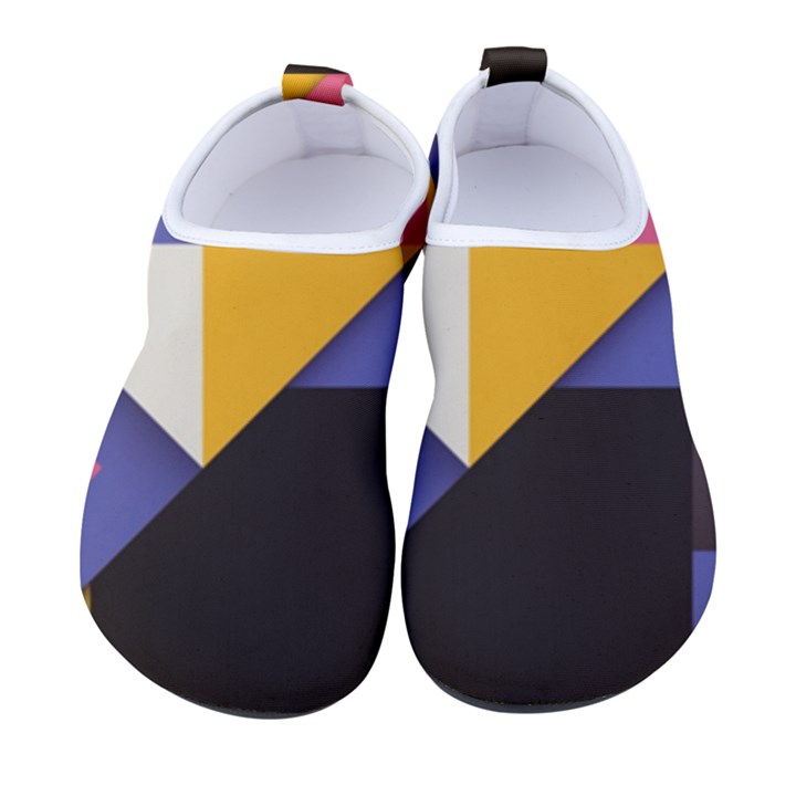 Retro Colorful Background, Geometric Abstraction Men s Sock-Style Water Shoes