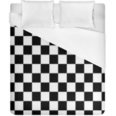 Black White Checker Pattern Checkerboard Duvet Cover (california King Size) by Grandong