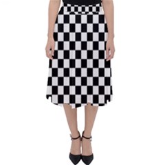 Black White Checker Pattern Checkerboard Classic Midi Skirt