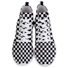 Black White Checker Pattern Checkerboard Men s Lightweight High Top Sneakers by Grandong