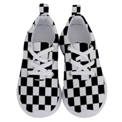 Black White Checker Pattern Checkerboard Running Shoes by Grandong