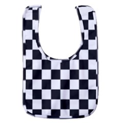 Black White Checker Pattern Checkerboard Baby Bib by Grandong