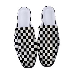 Black White Checker Pattern Checkerboard Women s Classic Backless Heels by Grandong