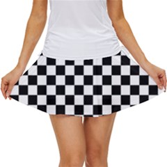 Black White Checker Pattern Checkerboard Women s Skort by Grandong