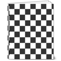 Black White Checker Pattern Checkerboard 8  X 10  Hardcover Notebook by Grandong