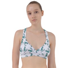 Creepy Monster Bird Drawing Motif Pattern Sweetheart Sports Bra by dflcprintsclothing