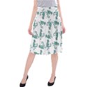 Creepy Monster Bird Drawing Motif Pattern Midi Beach Skirt View1