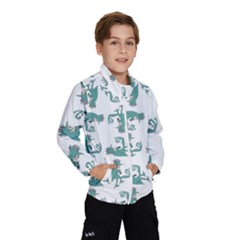 Creepy Monster Bird Drawing Motif Pattern Kids  Windbreaker by dflcprintsclothing