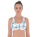 Creepy Monster Bird Drawing Motif Pattern Cross Back Sports Bra View1