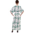 Creepy Monster Bird Drawing Motif Pattern V-Neck Boho Style Maxi Dress View2