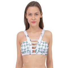 Creepy Monster Bird Drawing Motif Pattern Cage Up Bikini Top by dflcprintsclothing