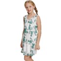 Creepy Monster Bird Drawing Motif Pattern Kids  Sleeveless Tiered Mini Dress View2