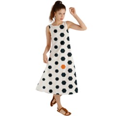 Honeycomb Hexagon Pattern Abstract Summer Maxi Dress