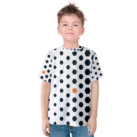 Honeycomb Hexagon Pattern Abstract Kids  Cotton T-shirt by Grandong