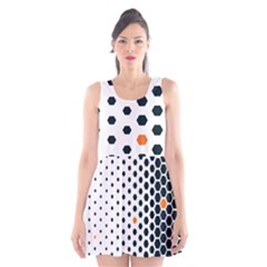 Honeycomb Hexagon Pattern Abstract Scoop Neck Skater Dress by Grandong