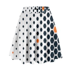 Honeycomb Hexagon Pattern Abstract High Waist Skirt by Grandong