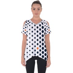 Honeycomb Hexagon Pattern Abstract Cut Out Side Drop T-shirt