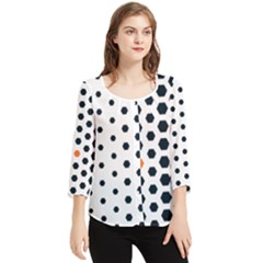 Honeycomb Hexagon Pattern Abstract Chiffon Quarter Sleeve Blouse by Grandong