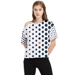 Honeycomb Hexagon Pattern Abstract One Shoulder Cut Out T-shirt by Grandong