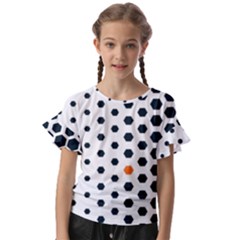 Honeycomb Hexagon Pattern Abstract Kids  Cut Out Flutter Sleeves by Grandong