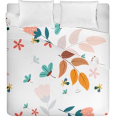 Flowers Leaves Background Floral Duvet Cover Double Side (king Size)