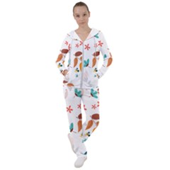 Flowers Leaves Background Floral Women s Tracksuit by Grandong