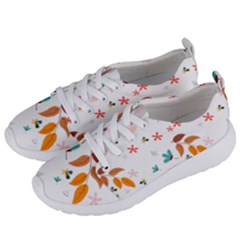 Flowers Leaves Background Floral Women s Lightweight Sports Shoes by Grandong