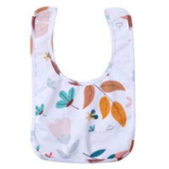 Flowers Leaves Background Floral Baby Bib by Grandong