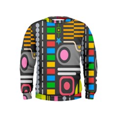 Pattern Geometric Abstract Colorful Arrows Lines Circles Triangles Kids  Sweatshirt by Grandong