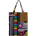 Pattern Geometric Abstract Colorful Arrows Lines Circles Triangles Zipper Classic Tote Bag View1